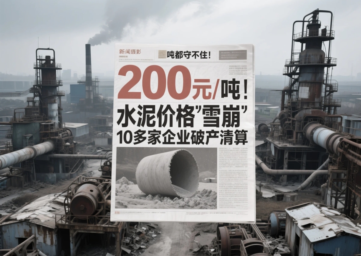 200元/噸都守不??！水泥價(jià)格‘雪崩’，10多家企業(yè)破產(chǎn)清算